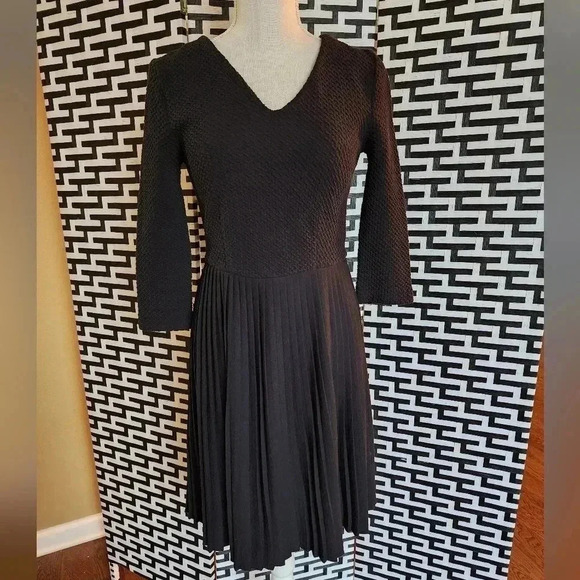 Ganni Fulton Pleated Black Dress Size XS - Picture 3 of 15